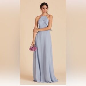 Birdy Grey JULES DRESS CHIFFON DUSTY BLUE size small